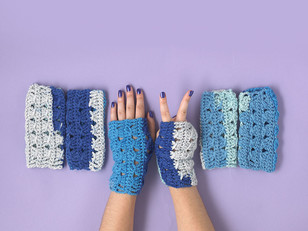 The Essential Crocheted Wristwarmers in Paintbox Yarns Chunky Pots - Downloadable PDF