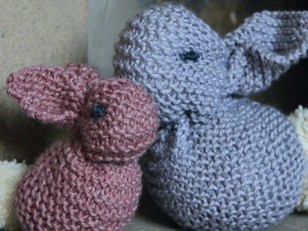 Easter Bunnies Toys in Rowan Baby Merino Silk DK