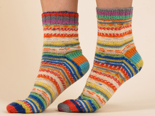 Cosy Contrast Socks in Paintbox Yarns Socks - Downloadable PDF